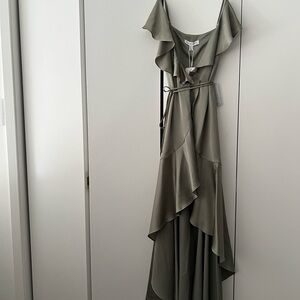 Shona Joy Luxe Bias Frill wrap dress